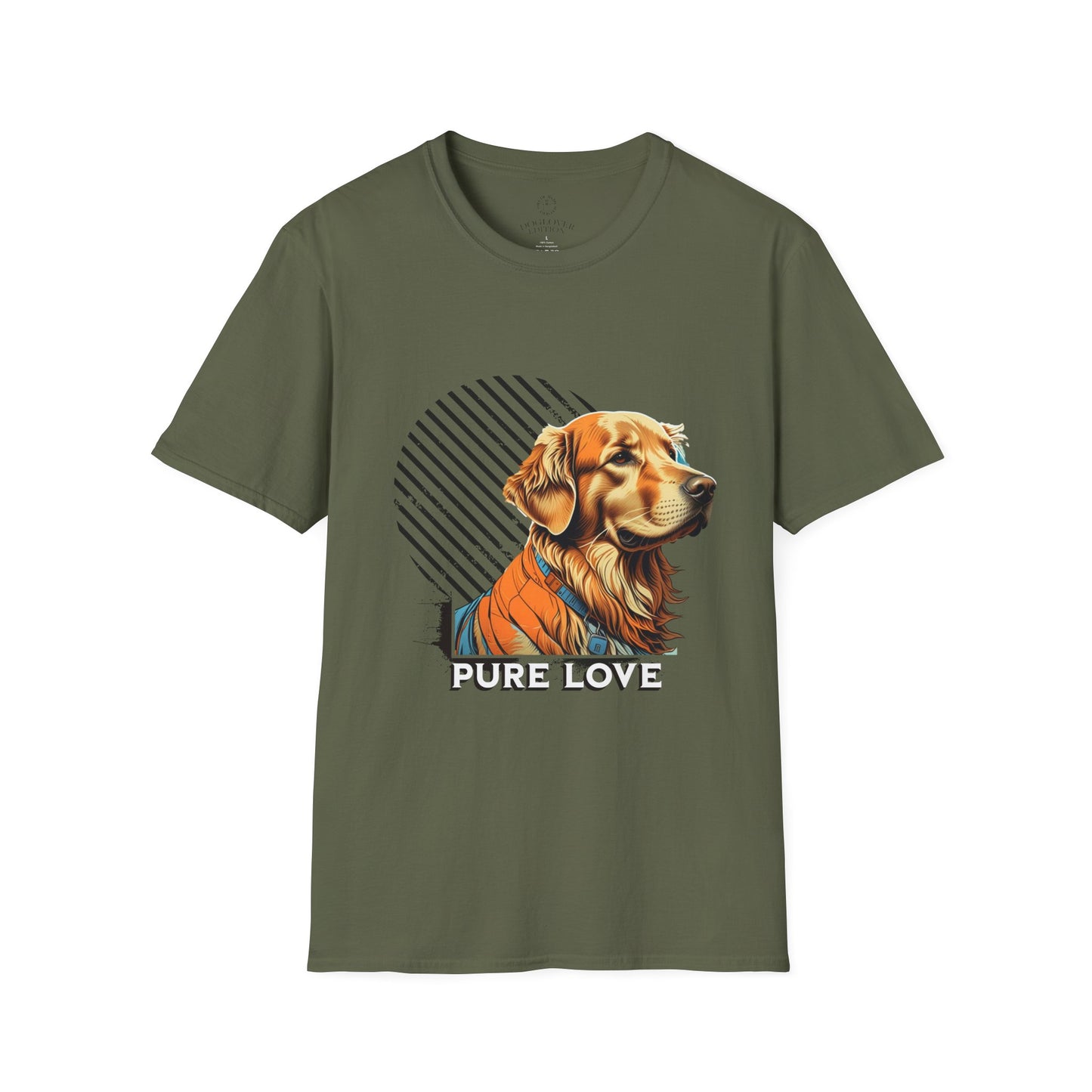 Pure Love Golden Retriever T-Shirt – Unisex Softstyle Tee for Dog Lovers