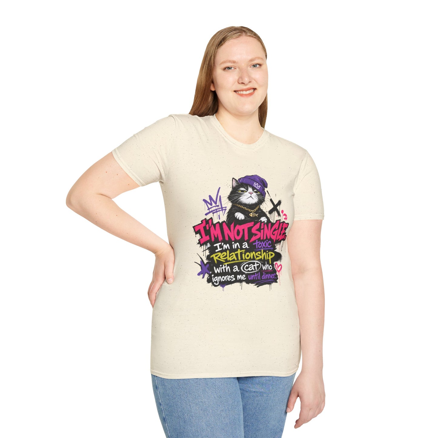 T‑Shirt — “I’m Not Single: I’m in a Toxic Relationship with a Cat” Graphic Tee