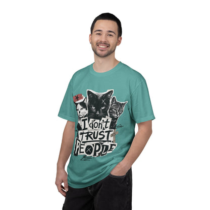 I Don’t Trust People Cat T-Shirt — Grunge Graphic Tee for Cat Lovers