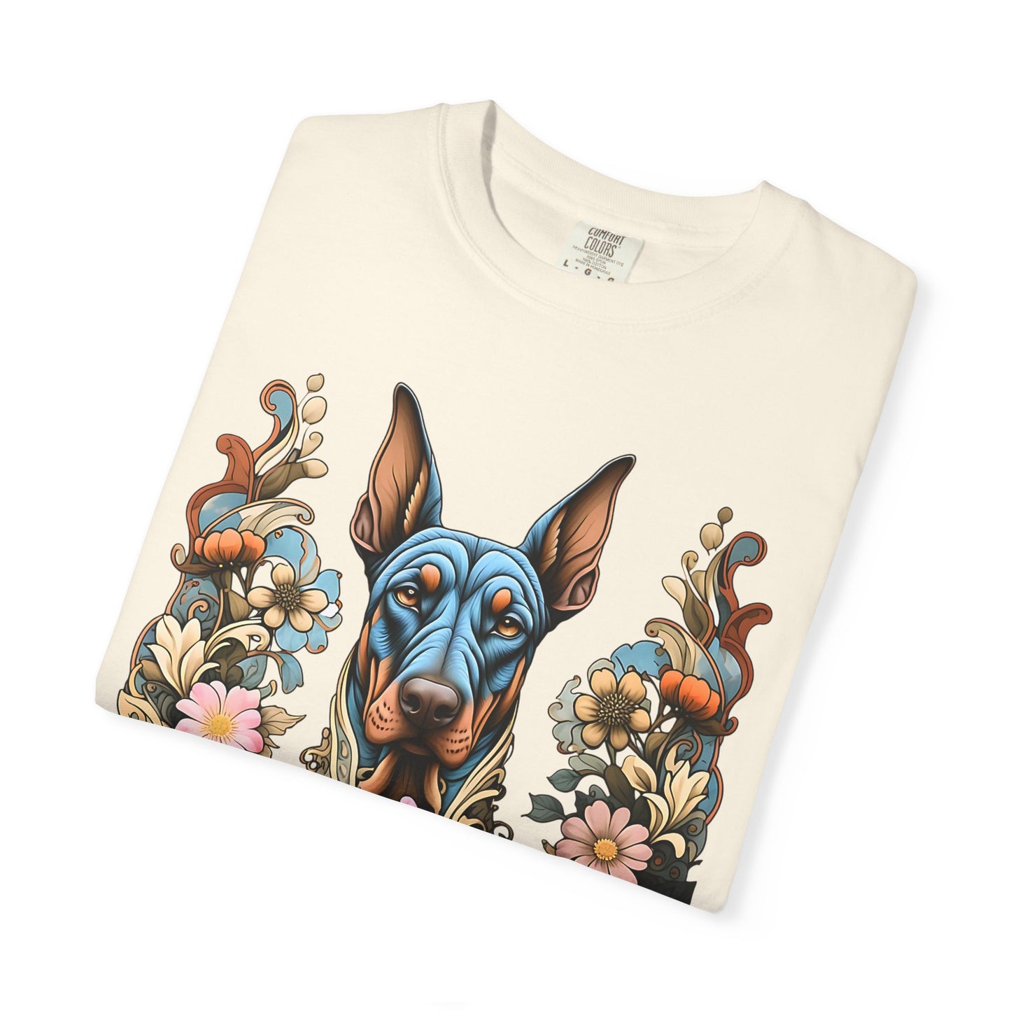 Pure Love Dog Art Unisex T-Shirt - Vibrant Floral Design