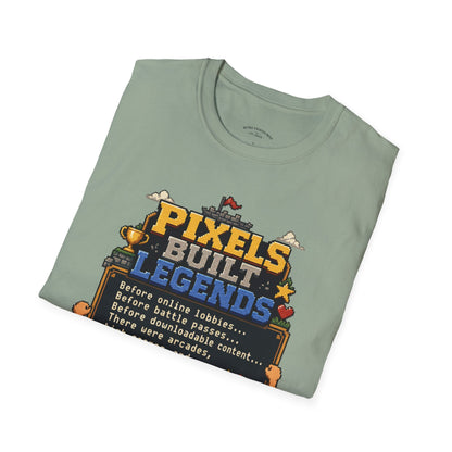 Pixels Built Legends T‑Shirt — Retro Gaming Nostalgia Tee