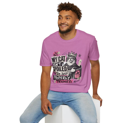 Cat T-Shirt — “My Cat Isn’t Spoiled, I’m Just Properly Trained” Graphic Tee