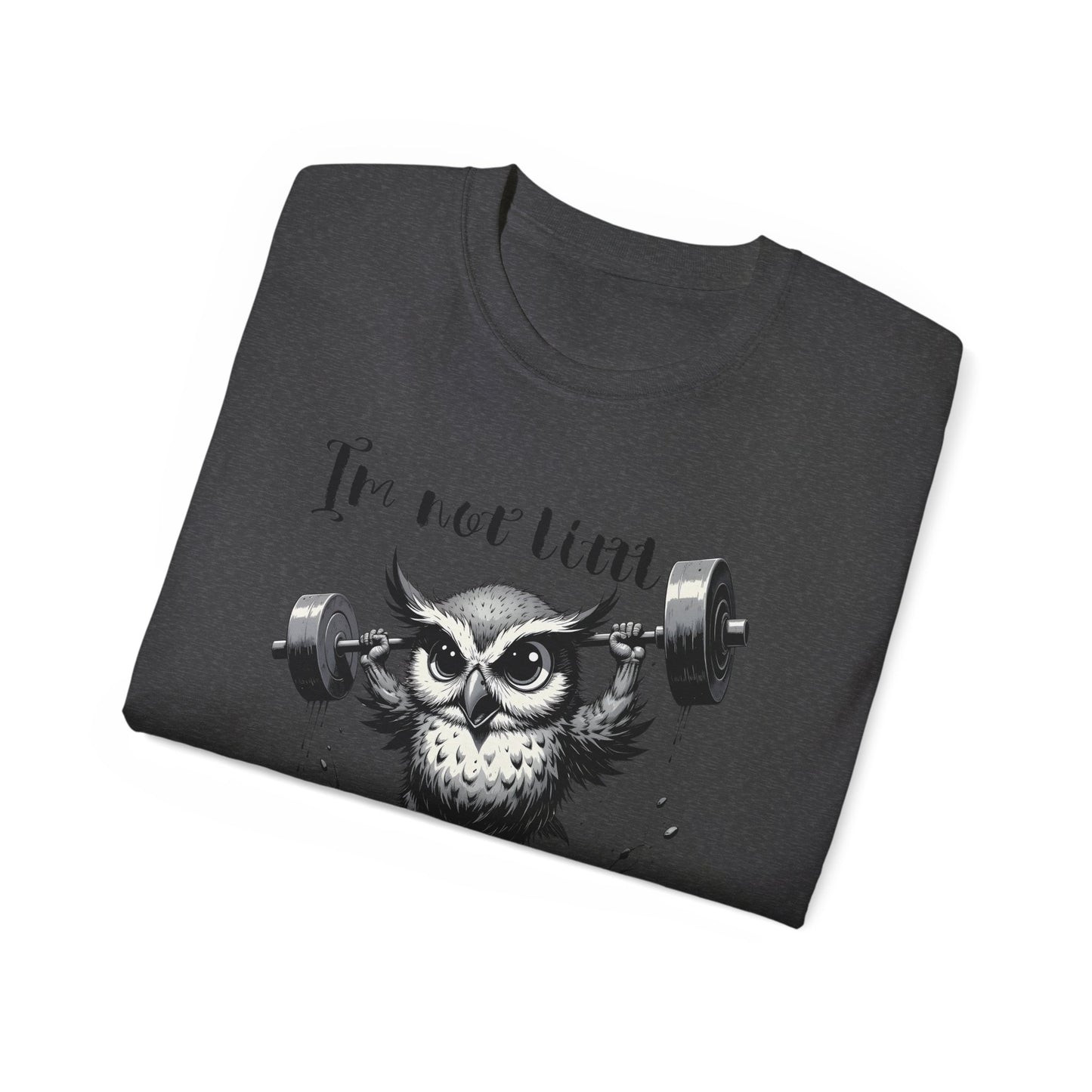 Compact Owl Weightlifting T‑Shirt — "I’m not tiny, I’m Compact!"