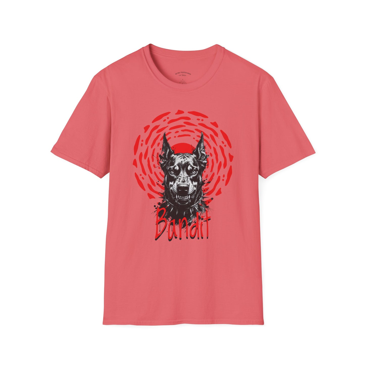 Doberman Graphic T-Shirt — Red Halo 'Bandit' Design