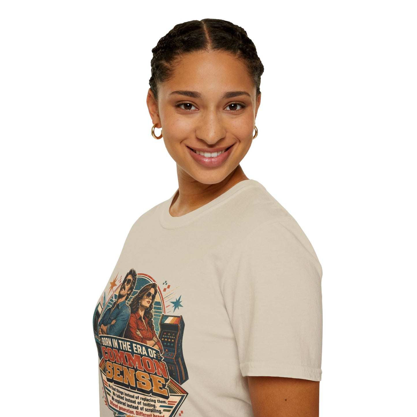 Born in the Era of Common Sense T-Shirt — Retro 70s Vintage Political Graphic Tee