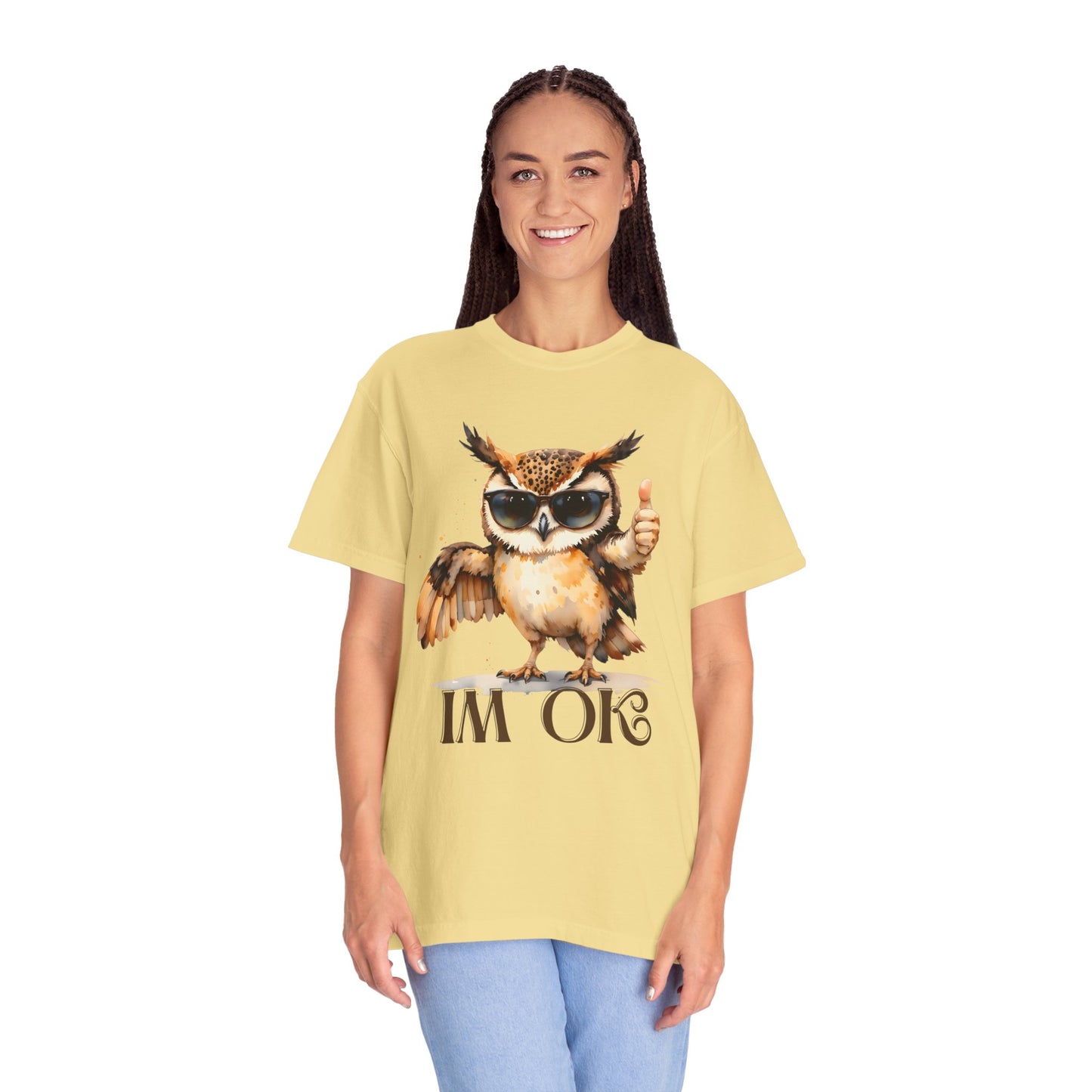 “I’m OK” Owl T-Shirt — Cute Thumbs-Up Owl Graphic Tee