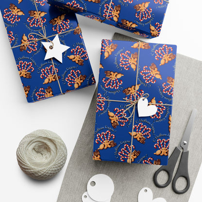 Firework Pattern Gift Wrap Paper — Festive Blue Wrapping Sheets for Celebrations
