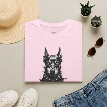 Doberman Portrait T-Shirt — "Warm Amour" Graphic Tee for Dog Lovers