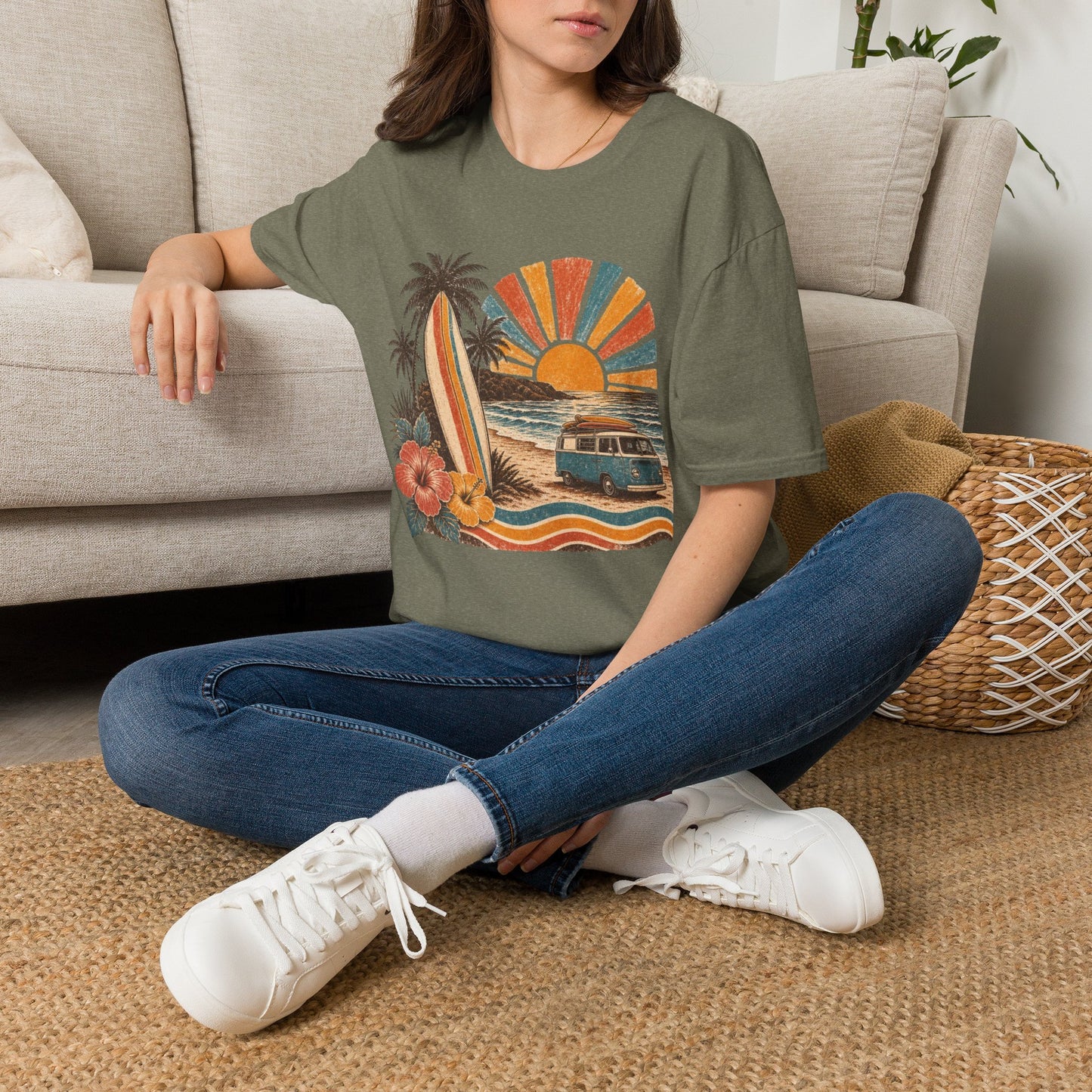 Retro Surf Sunset T-Shirt