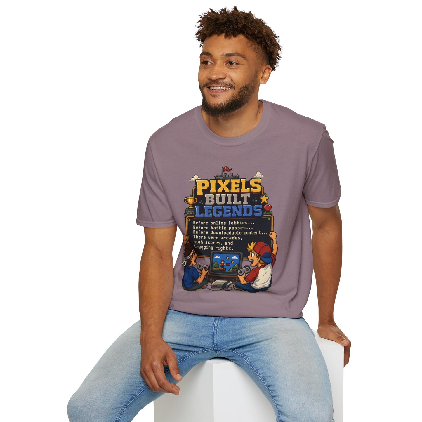 Pixels Built Legends T‑Shirt — Retro Gaming Nostalgia Tee