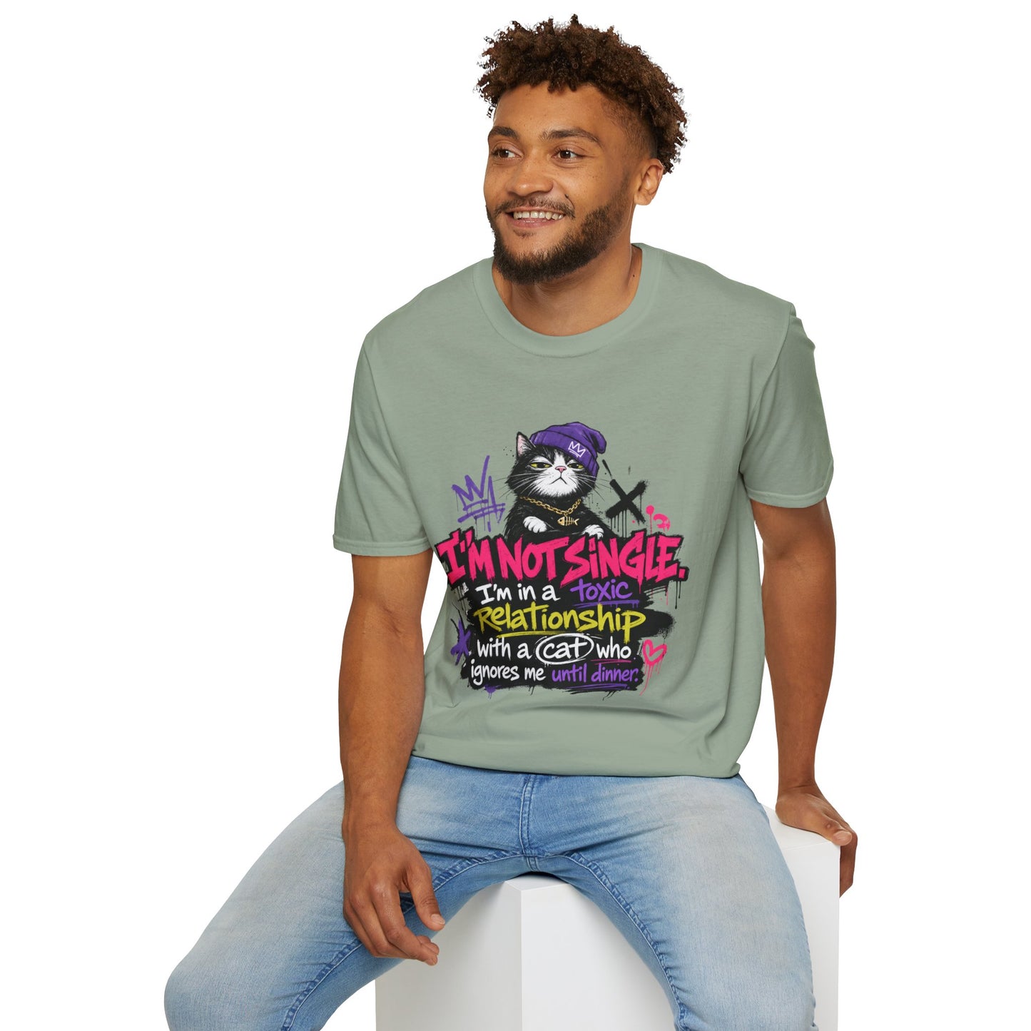 T‑Shirt — “I’m Not Single: I’m in a Toxic Relationship with a Cat” Graphic Tee