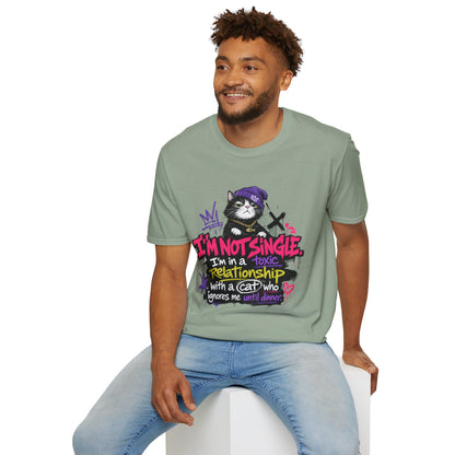 T‑Shirt — “I’m Not Single: I’m in a Toxic Relationship with a Cat” Graphic Tee