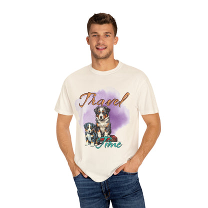 Travel Time Dog Lovers Unisex T-Shirt, Vintage Pet Tee, Dog Travel Shirt, Cute Pet Lover Gift, Animal Adventure Apparel