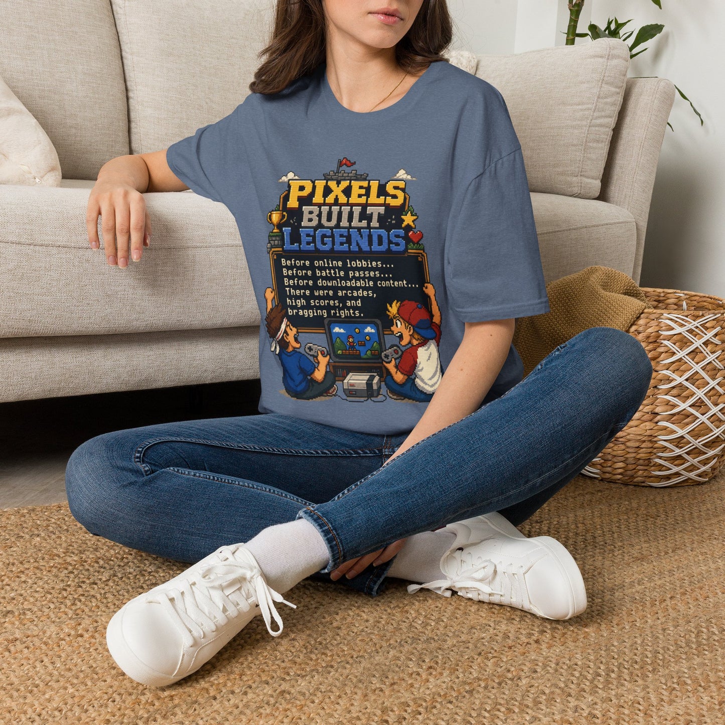 Pixels Built Legends T‑Shirt — Retro Gaming Nostalgia Tee