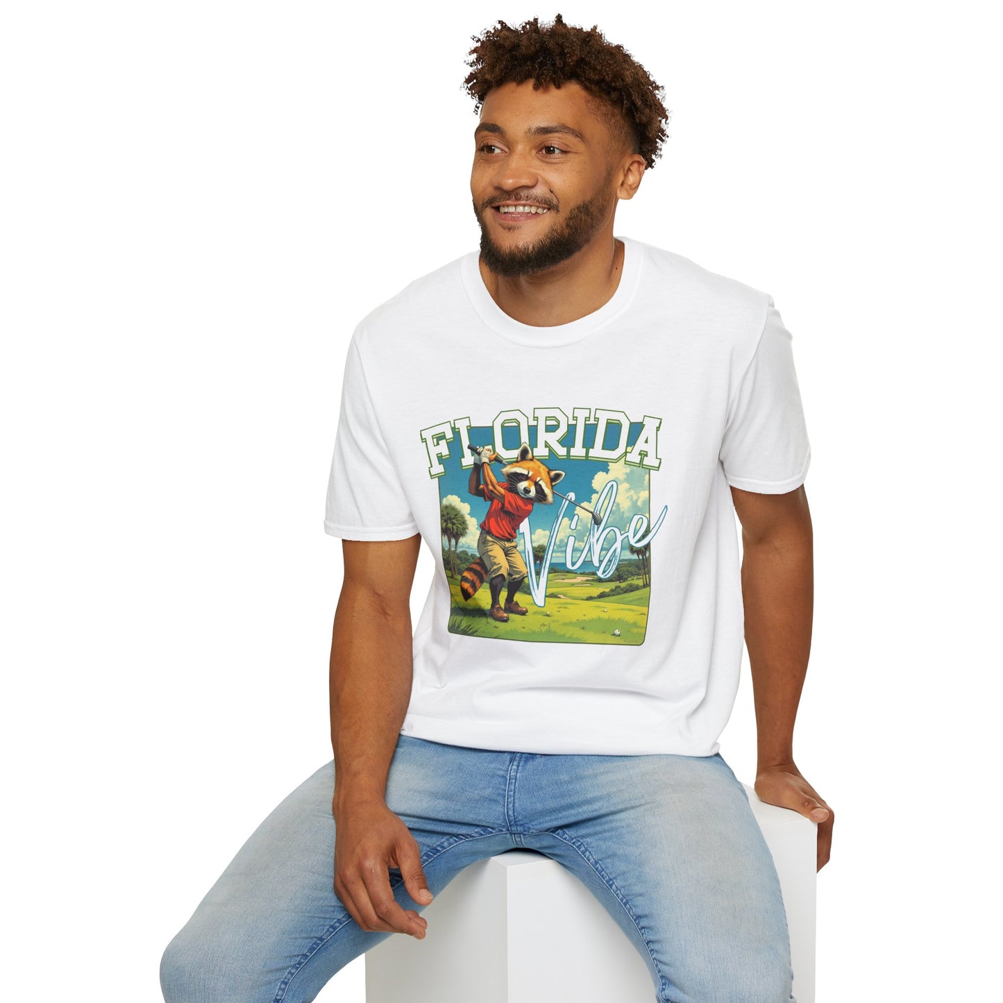 Florida Vibe Unisex Softstyle T-Shirt | Relaxed Fit Graphic Tee for Casual Days, Summer and Travel,florida,sport,golf
