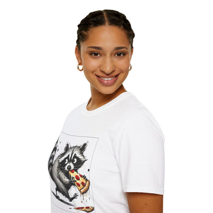 Raccoon Eating Pizza T-Shirt — Funny Cute Animal Tee