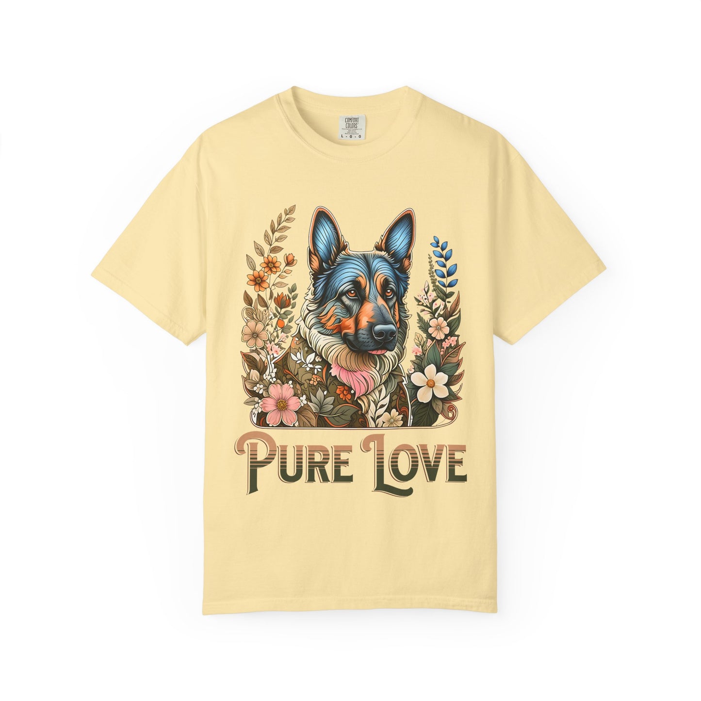 Pure Love Flower-Graphic T-Shirt for Dog Lovers