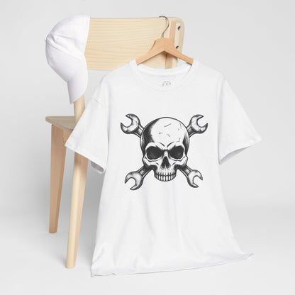 Mechanic Skull Tee — Wrench Crossbones Graphic T-Shirt