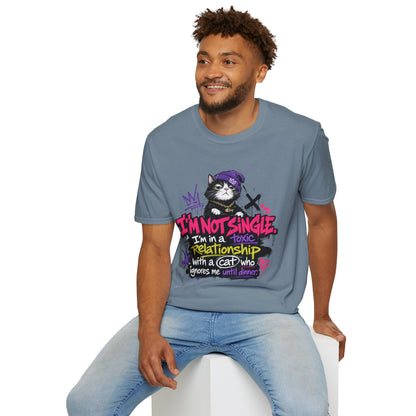 T‑Shirt — “I’m Not Single: I’m in a Toxic Relationship with a Cat” Graphic Tee