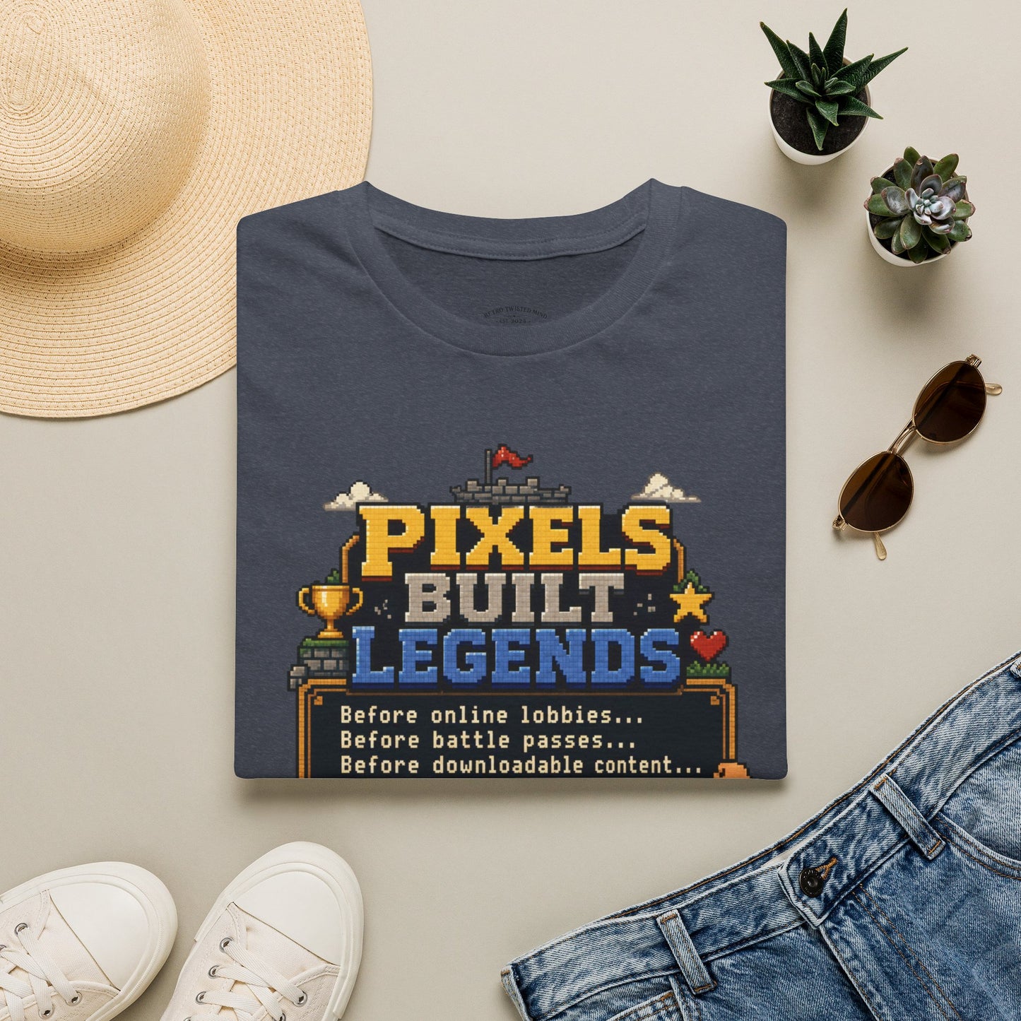 Pixels Built Legends T‑Shirt — Retro Gaming Nostalgia Tee