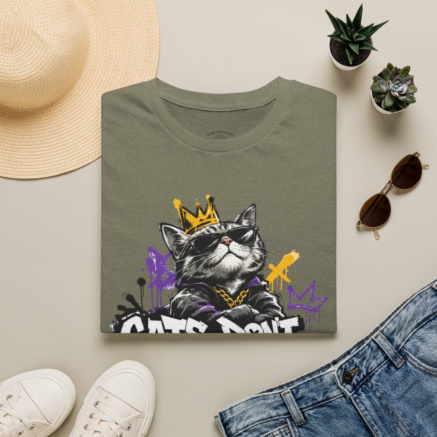 Cat Graphic Tee — "Cats Don't Have Owners They Have Staff"