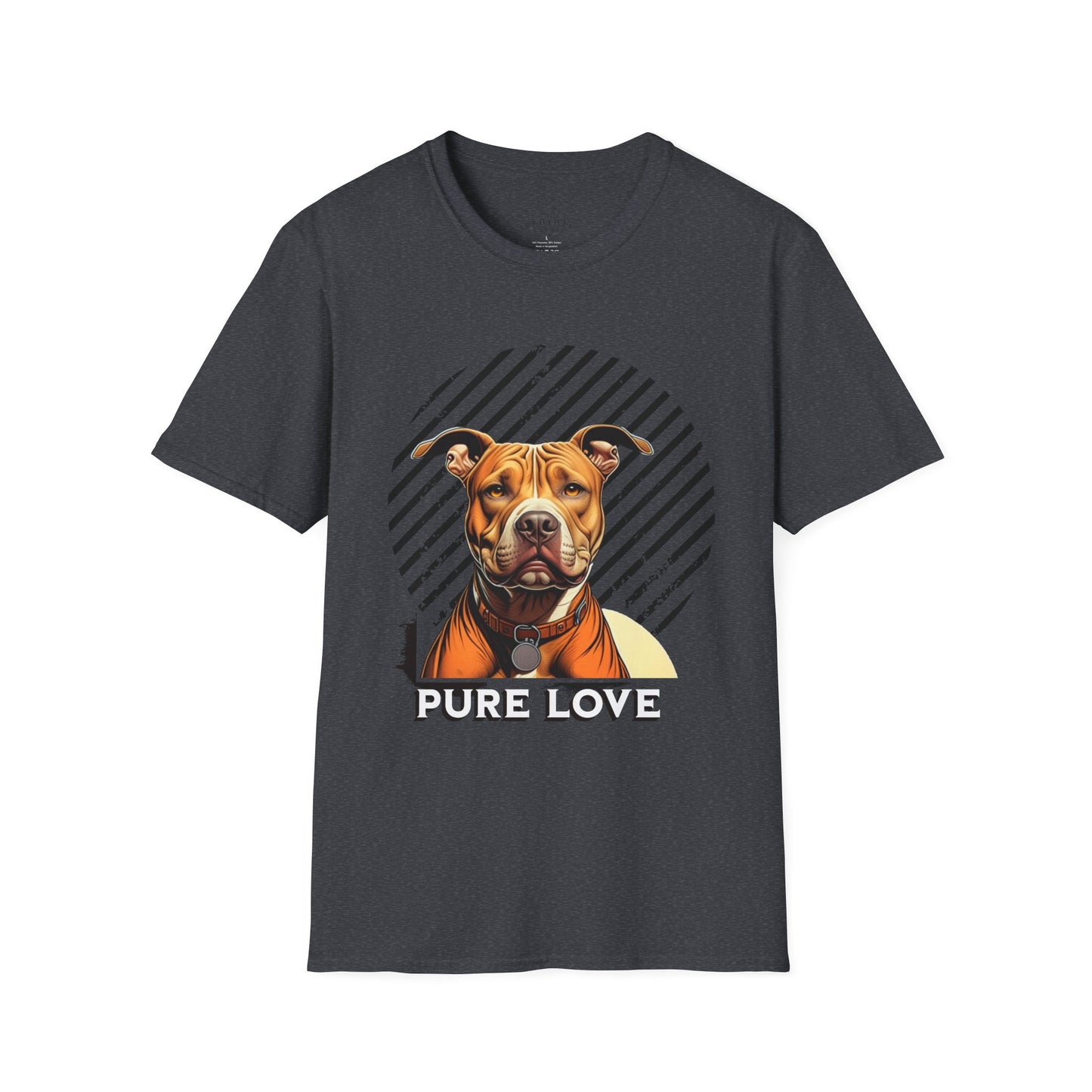Pure Love Unisex Softstyle T-Shirt - Pitbull Design