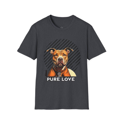Pure Love Unisex Softstyle T-Shirt - Pitbull Design