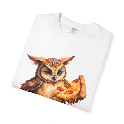 Pizza Time Owl T-Shirt — Cute Owl Eating Pizza Graphic Tee