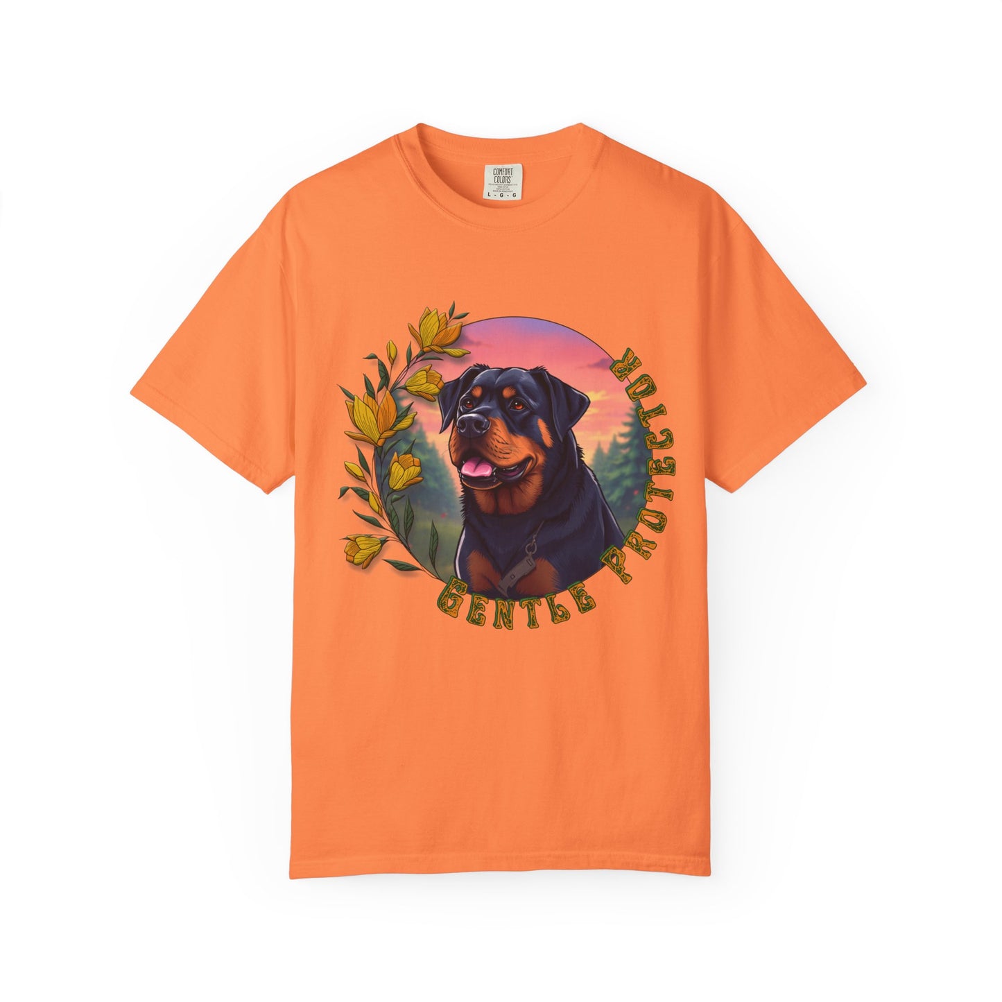 Gentle Protection Unisex Garment-Dyed T-shirt | Dog Lover Gift | Floral Design