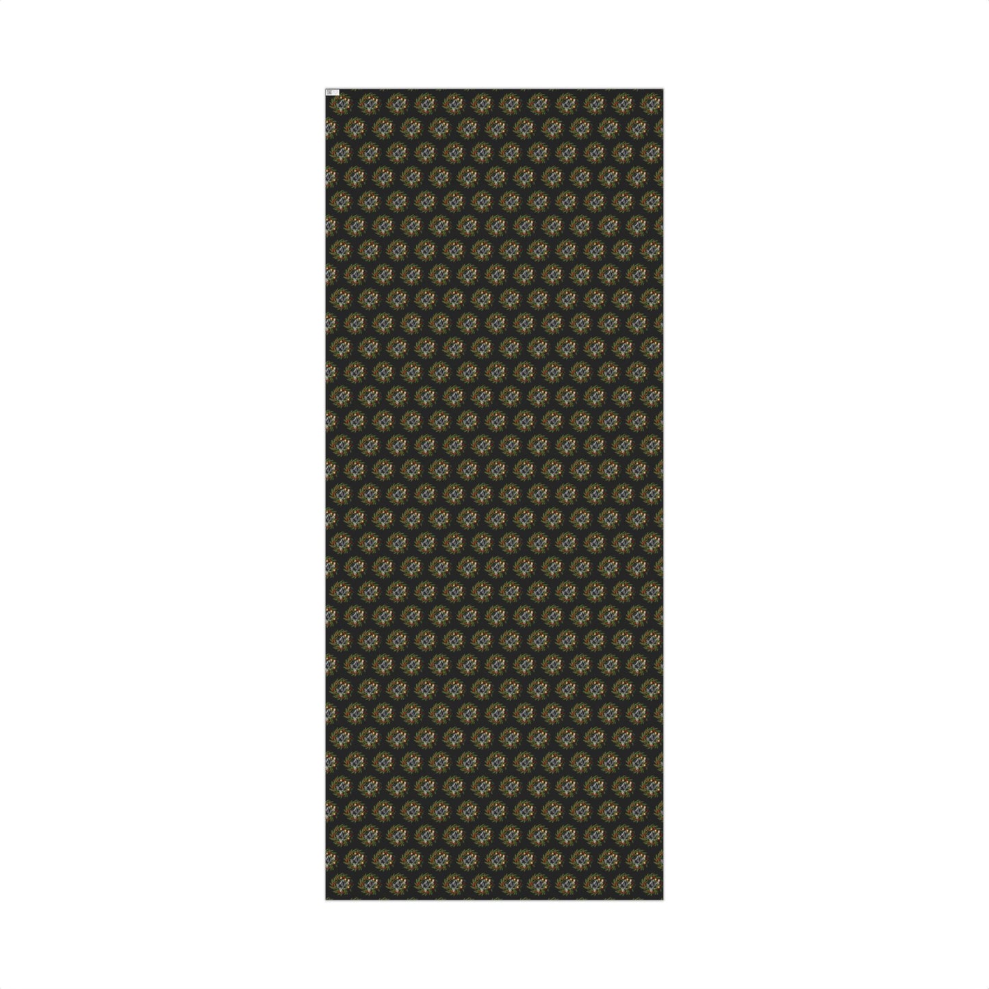 Christmas Wreath Gift Wrap Paper — Dark Holiday Wrapping Paper (Pack)