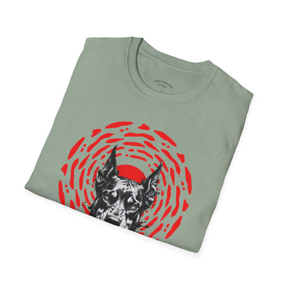 Doberman Graphic T-Shirt — Red Halo 'Bandit' Design