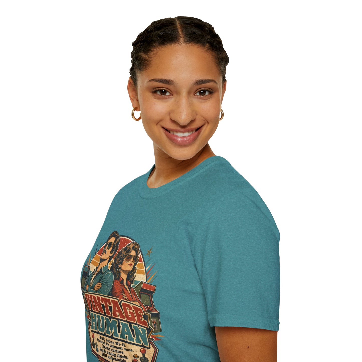 Vintage Human T-Shirt — Retro 70s Duo Graphic Tee