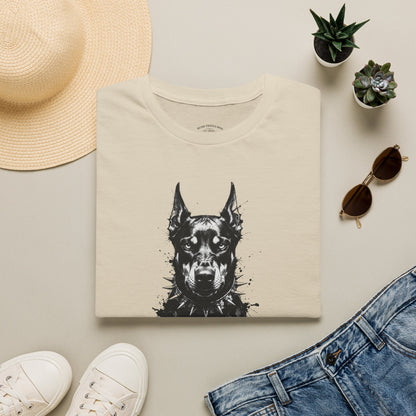 Doberman Portrait T-Shirt — "Warm Amour" Graphic Tee for Dog Lovers