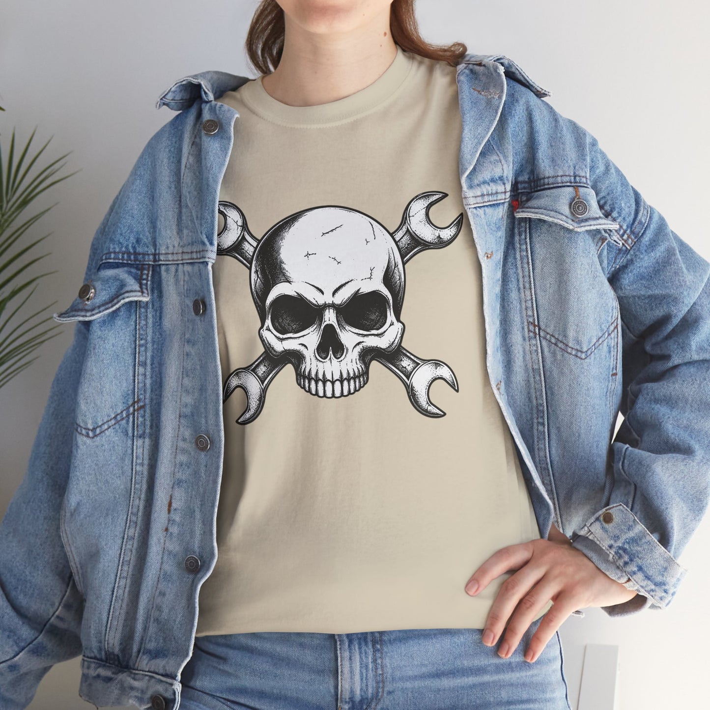 Mechanic Skull Tee — Wrench Crossbones Graphic T-Shirt