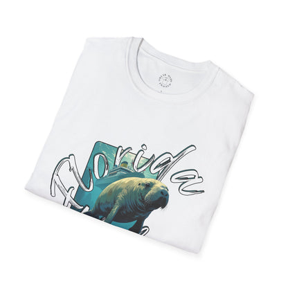 Florida Vibe Unisex Softstyle T-Shirt - Casual Beachwear Tee, manatee
