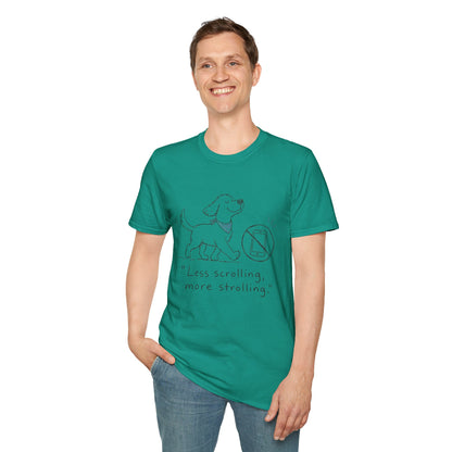 Less Scrolling, More Strolling Dog T-Shirt