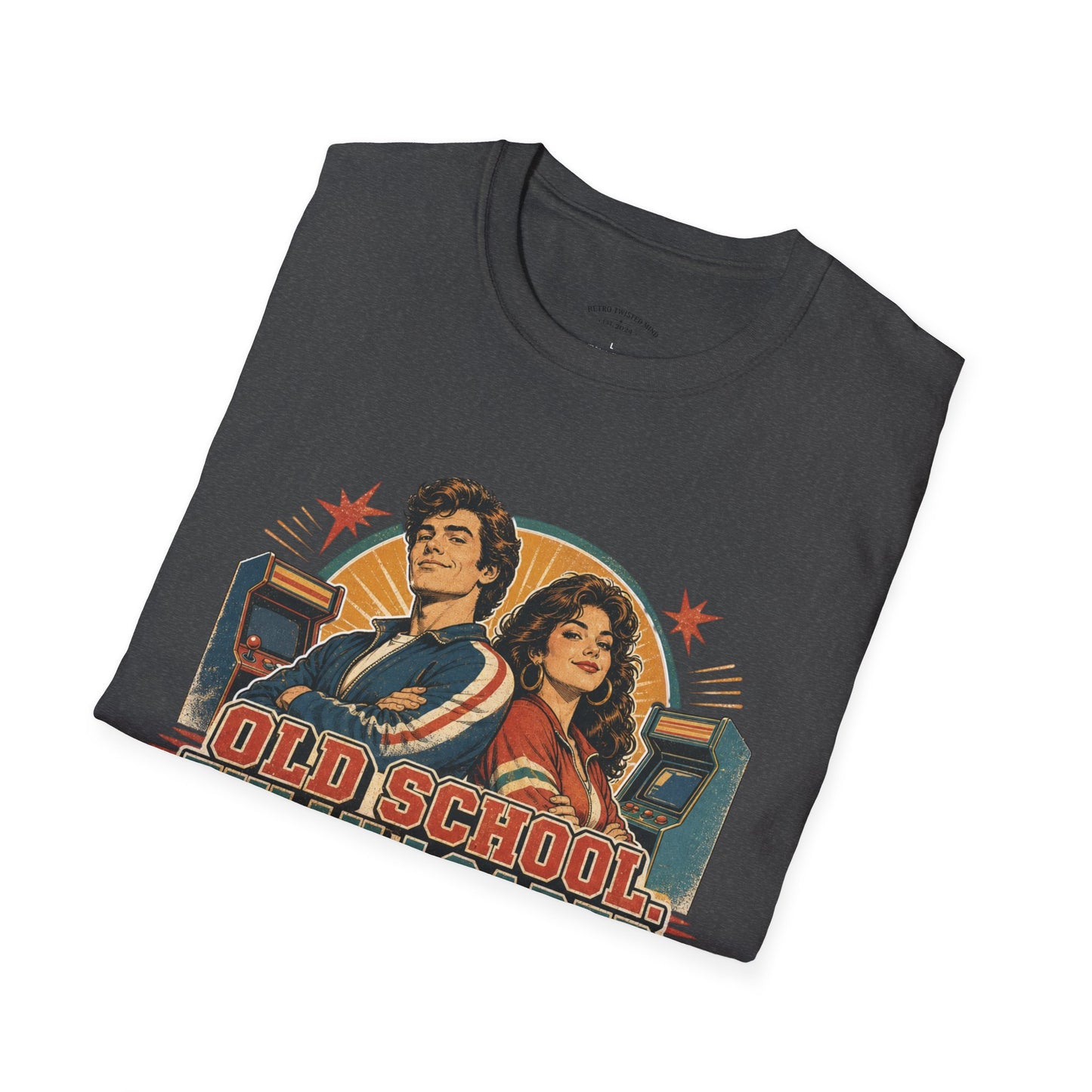 T-Shirt — Retro 'Old School' Arcade Couple Vintage Gamer Tee