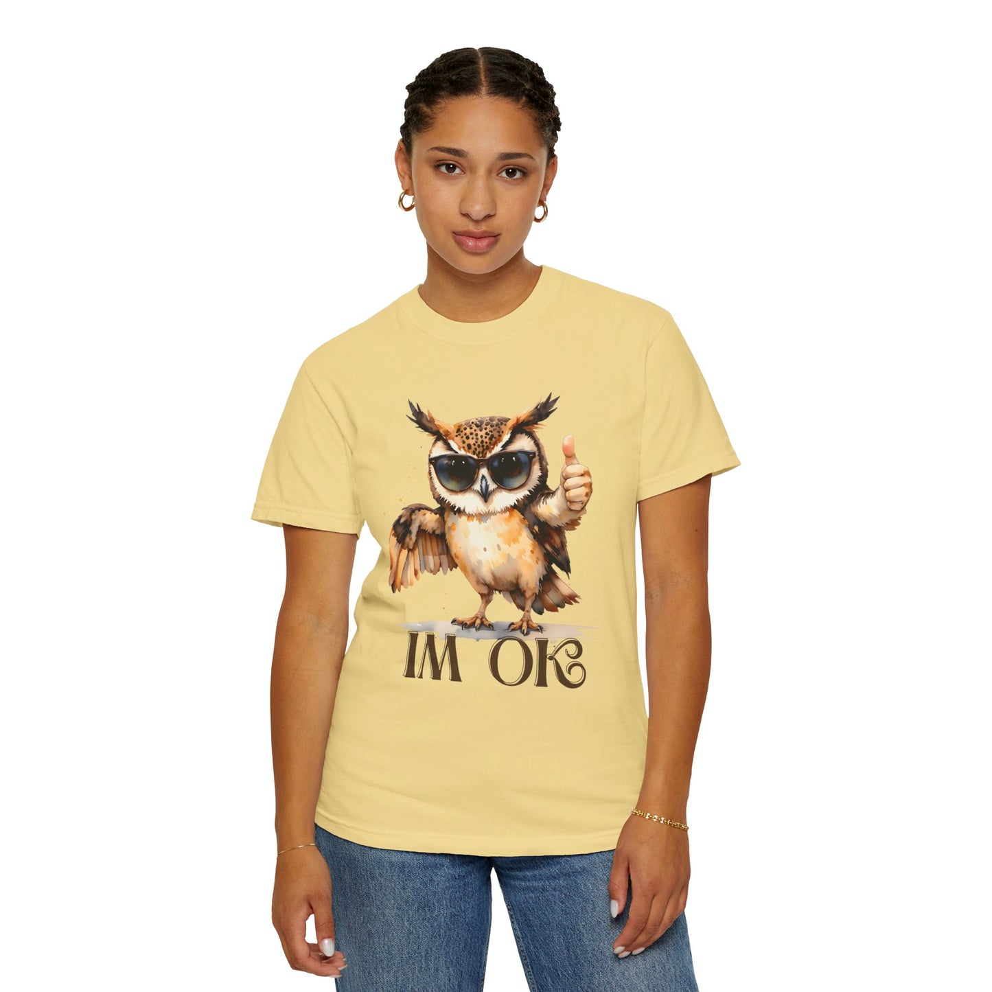 “I’m OK” Owl T-Shirt — Cute Thumbs-Up Owl Graphic Tee