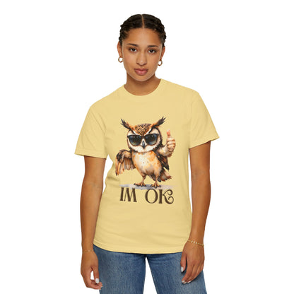 “I’m OK” Owl T-Shirt — Cute Thumbs-Up Owl Graphic Tee
