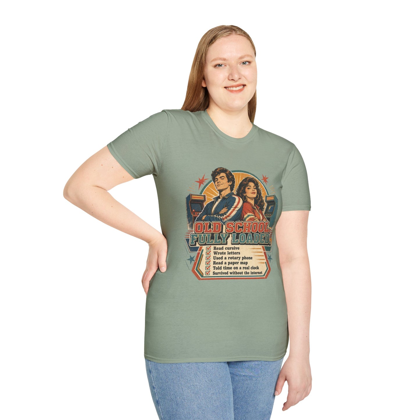 T-Shirt — Retro 'Old School' Arcade Couple Vintage Gamer Tee