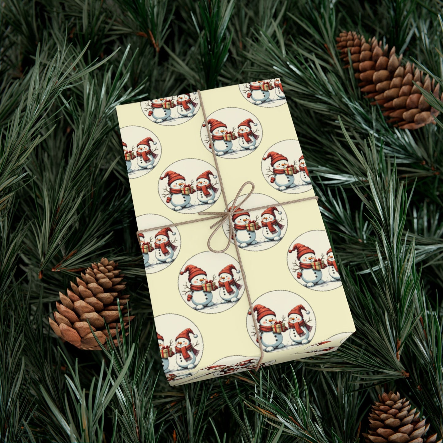 Gift Wrap Paper — Vintage Scandinavian Gnomes Pattern | Christmas Wrapping Paper Sheets