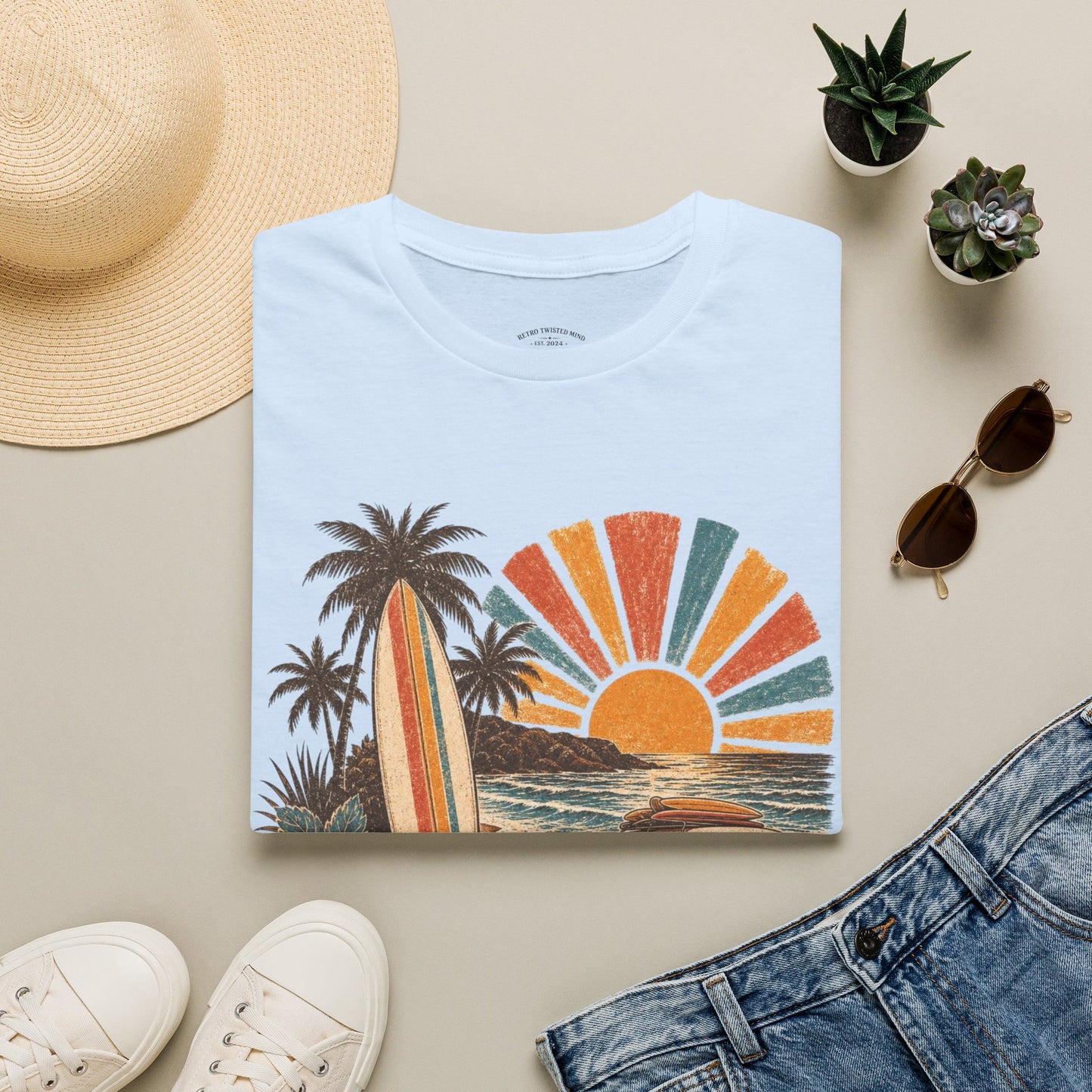 Retro Surf Sunset T-Shirt