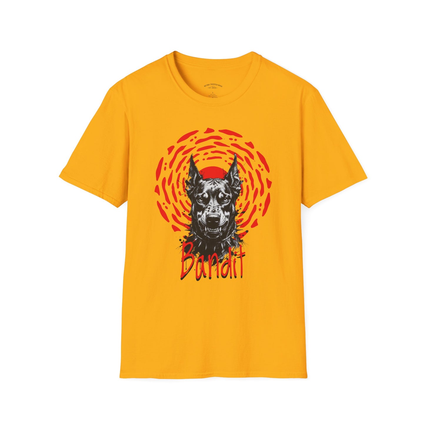 Doberman Graphic T-Shirt — Red Halo 'Bandit' Design