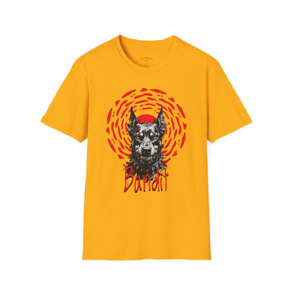 Doberman Graphic T-Shirt — Red Halo 'Bandit' Design