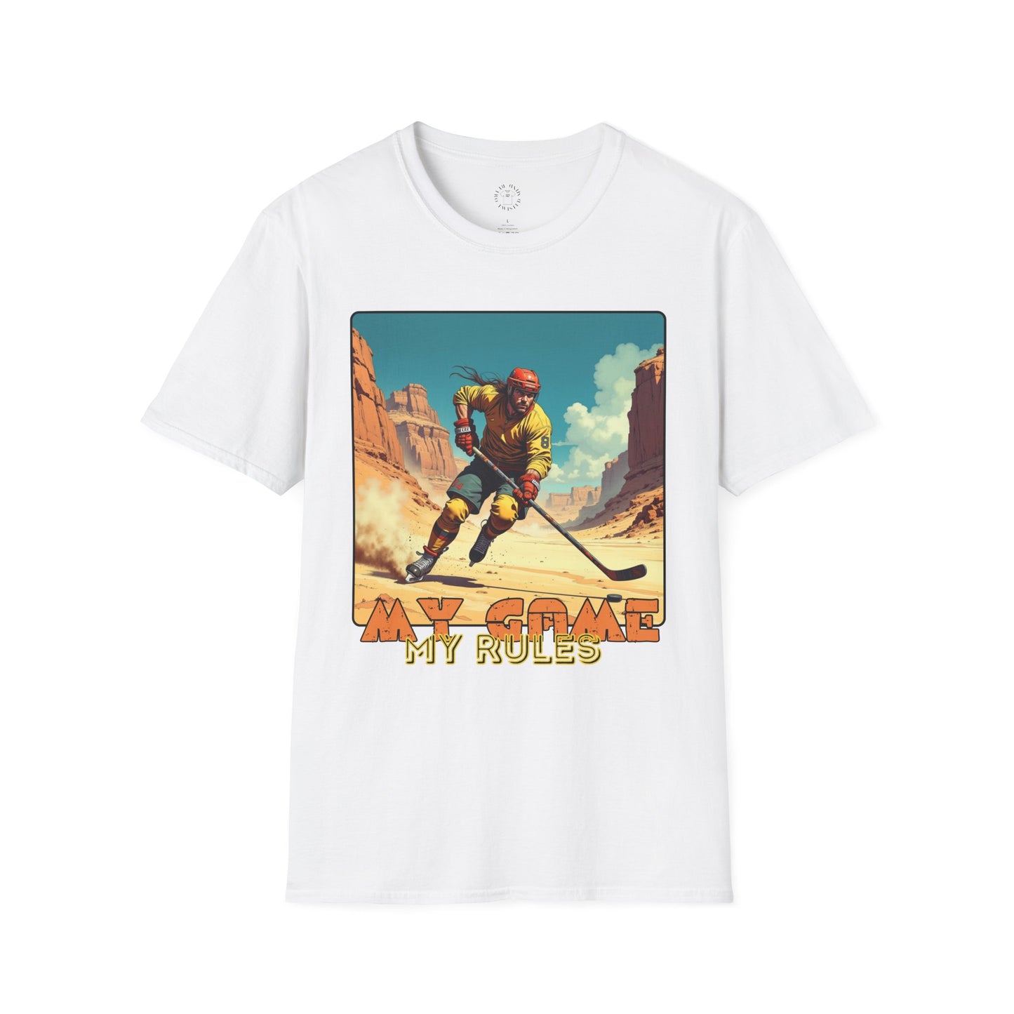 Retro Gamer Unisex Softstyle T-Shirt - 'My Game, My Rules' hockey ,sport