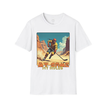 Retro Gamer Unisex Softstyle T-Shirt - 'My Game, My Rules' hockey ,sport