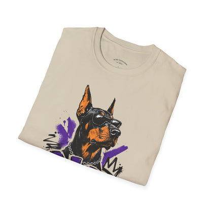 Doberman Graphic Tee — 'No, Thank You' Street Art T-Shirt