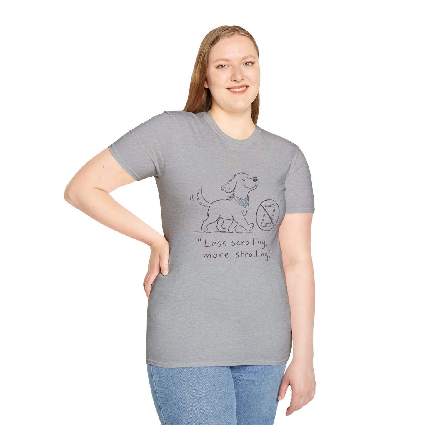 Less Scrolling, More Strolling Dog T-Shirt