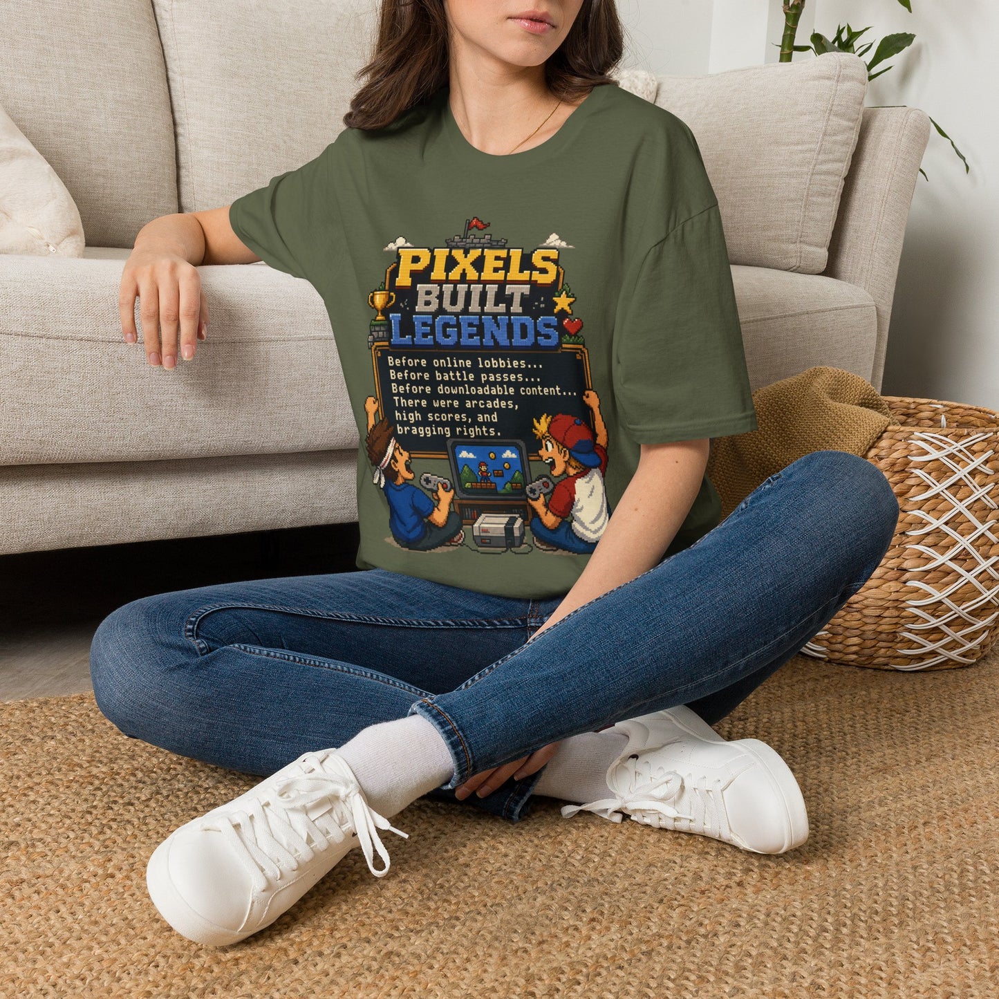 Pixels Built Legends T‑Shirt — Retro Gaming Nostalgia Tee
