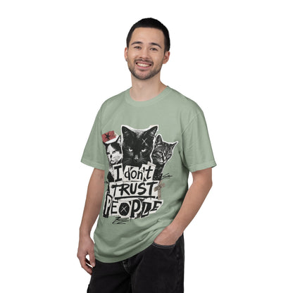 I Don’t Trust People Cat T-Shirt — Grunge Graphic Tee for Cat Lovers